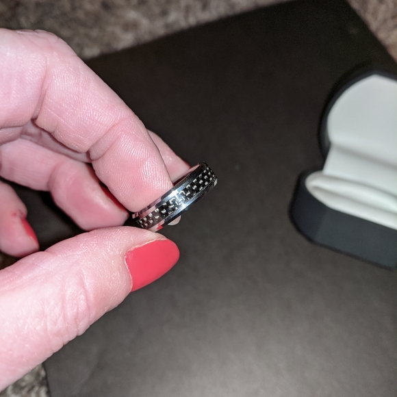 Men's Tunsten Wedding Band Sz 10 - Picture 7 of 12